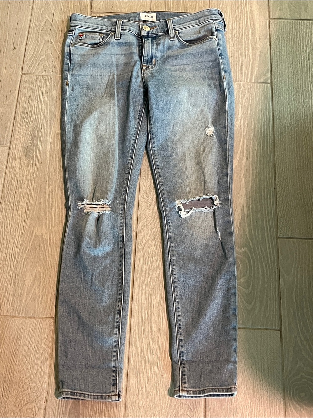 Hudson Jeans Light Wash Distressed Skinny Jeans
